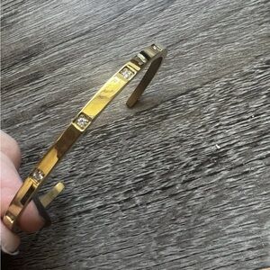 Waldor & Co Goldtone Bangle Bracelet with Crystal Accents